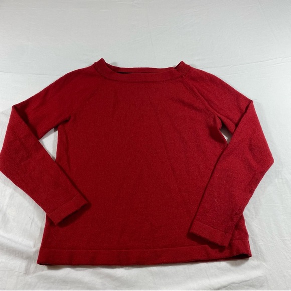 Banana Republic Merino Wool Sweater Pullover Red Wool Sweater Long Sleeve top - Picture 2 of 8